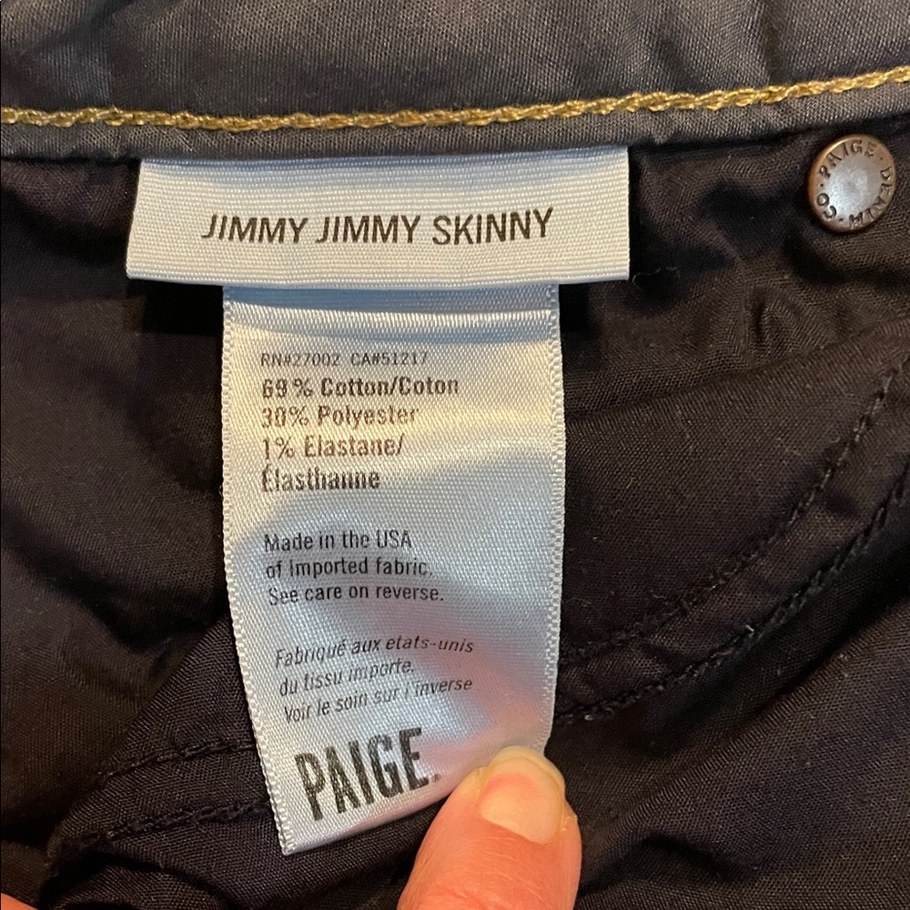 PAIGE jimmy jimmy skinny jeans. Women's Light Blue Straight Leg distressed Jeans - Picture 13 of 13